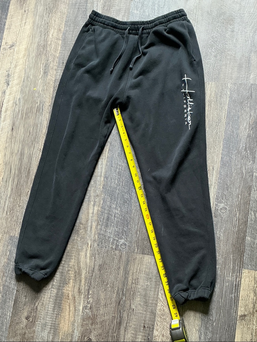 Hollister Black Joggers with White Script Size Large